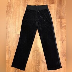 Women’s Velour Track Pants Drawstring Satin Stripe 26 Inch Waist